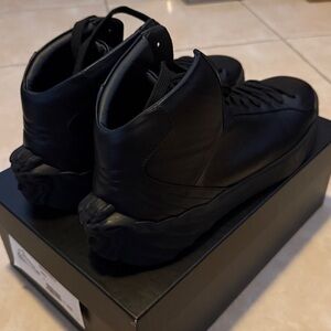 New Versace Black Leather High-Top Medusa Sneakers